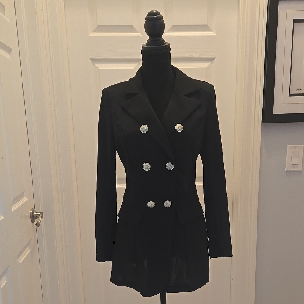 Elegant Black Double-Breasted Women's Jacket